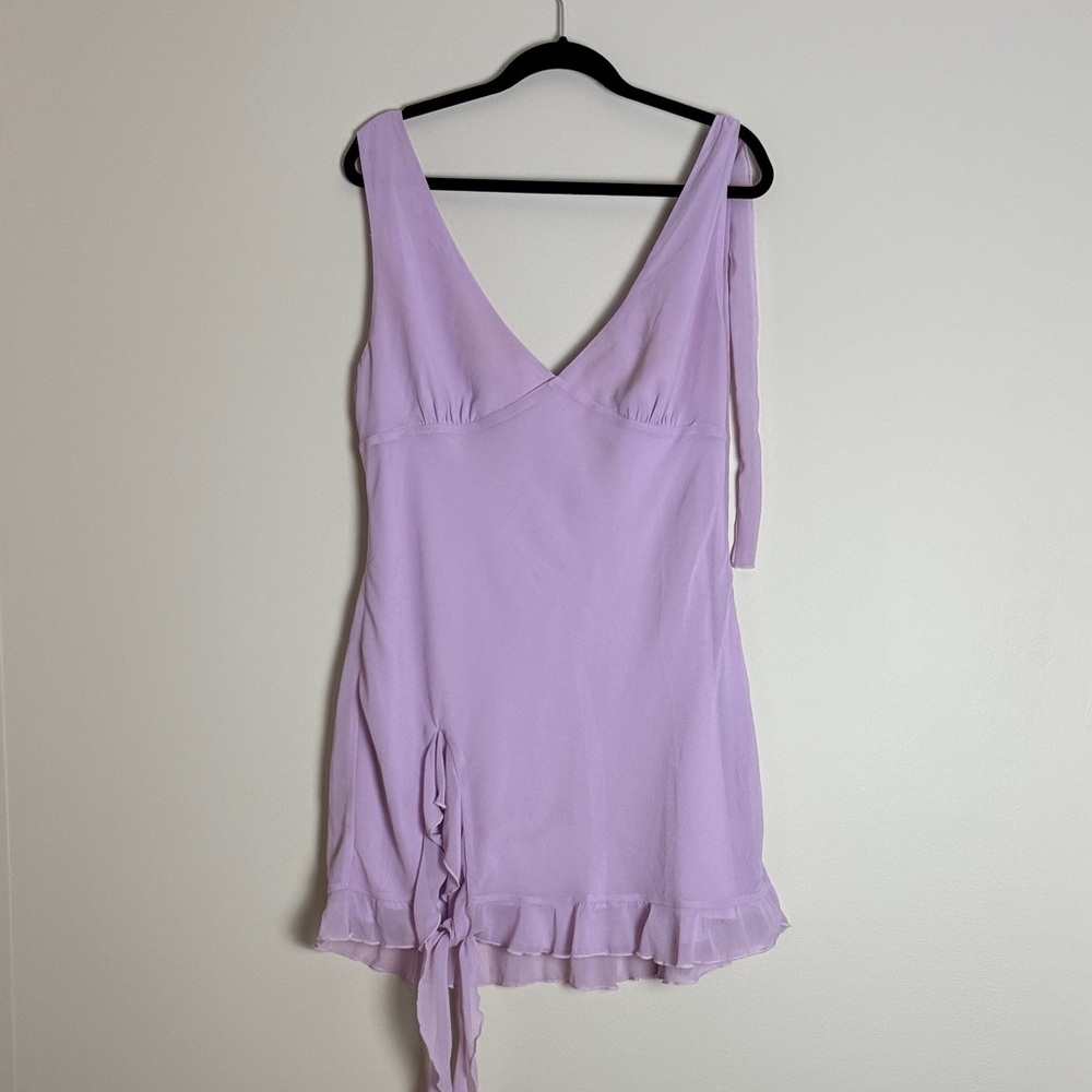 Princess Polly Women's Lavender Varney  Frill Muni Dress Size 12